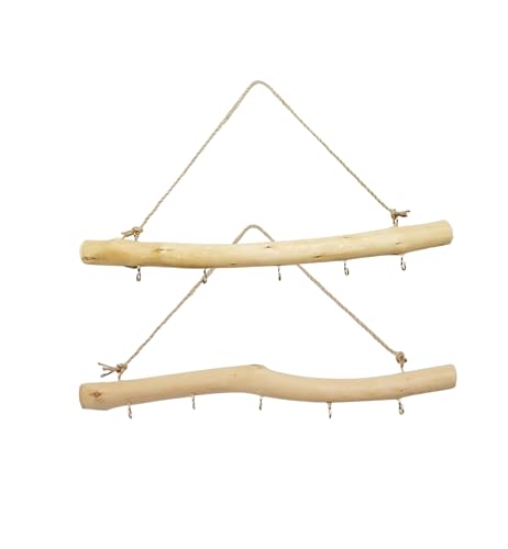 YZHZOM 2pcs 15 inch Natural Driftwood wall hanging decor driftwood Decorative Branches Jewelry Hanger Rustic Wood Logs Hanging Branch Decor