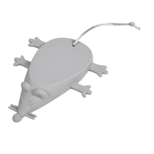 Fermaporta in silicone a forma di topo, con motivo a cartoni animati, per porta e fermaporta di sicurezza, per casa, giardino, ufficio (grigio)