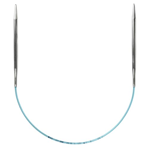 Image of skacel by addi Turbo Circular Knitting Needles, Fixed 12 Inch (30 cm) Plated Brass Tips with Flexible Nylon Cord, 3.5 mm (US Size 4)
