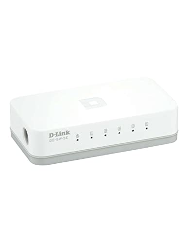 D-Link 5 Port Fast Ethernet Unmanaged Desktop Switch, Plug and play, Fanless design, IEEE 802.3az...