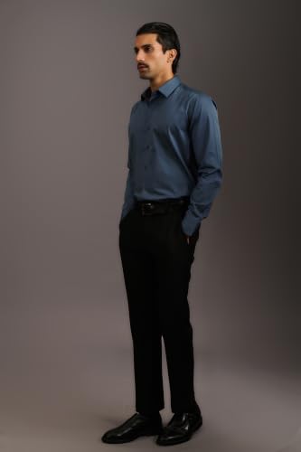 Image of BEYOURS Men's Full Sleeve Shirt Regular Fit Spread Collar 100% Cotton Satin Office & Formal.