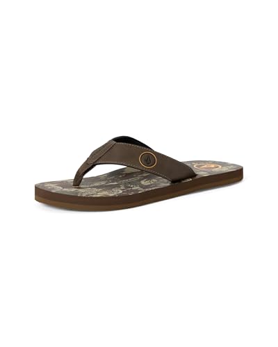Image of Volcom Men's Daycation Flip Flop Sandal - Soft Brushed Recliner Comfort Foam Footbed, Black /Black, 8