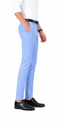 Image of Men's Trouser Slim Fit Solid Pants (30, Sky Blue)