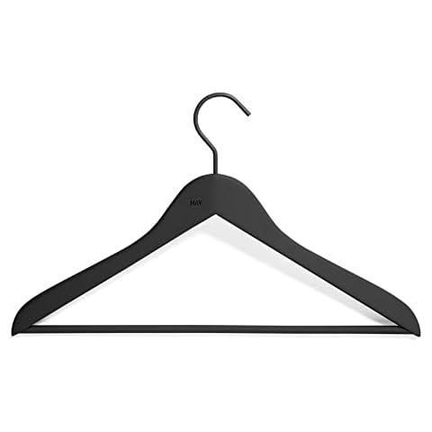 HAY Kleiderbügel Set Soft Coat Hanger aus Gummi und Aluminium in der Farbe Schwarz Cover