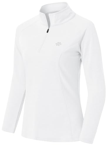 MoFiz Women's Long Sleeve Golf Polo Shirt 1/4 Zip UPF 50+ Sun Protection Quick Dry Lightweight Athletic Hiking Running Tops2