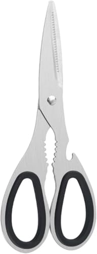 Forbici Da Cucina Multiuso Professionale In Acciaio Inox con Apribottiglia Forbice Per Pollo Carne Pollame Verdure Ossa Erbe Noci Tacchino E Pizza Impugnatura Ergonomica Una Presa Sicura Cucina