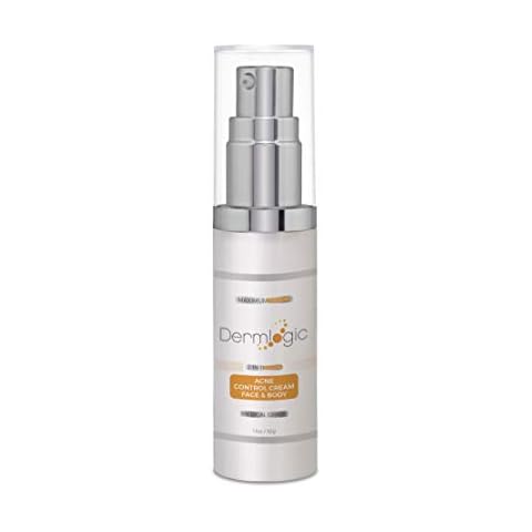 Dermlogic Acne Face & Body Cream- Maximum Strength Treatment for Cystic, Blackhead & Whitehead Pimples. Prevents Future Breakouts. Cover