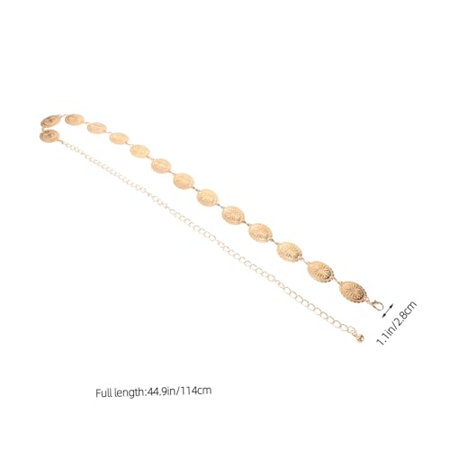 FRCOLOR Bohemian Concho Chain Belt for Women Western Style Metal Waist Belt for Dresses and Jeans Fashionable Accessory for Country Concerts and Casual Outfits2