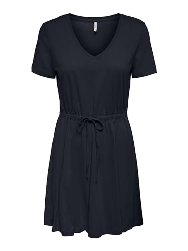 ONLY Damen Onlmay S/S V-Neck Short Dress JRS Noos Kleid, Night Sky, L EU