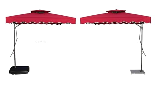 Image of INVEZO Garden Outdoor Patio Umbrella MS SIDE POLE SQUARE (2.2 x 2.2 sq mtr) Big size umbrella /terrace Balcony Outdoor cantilever umbrella With Base