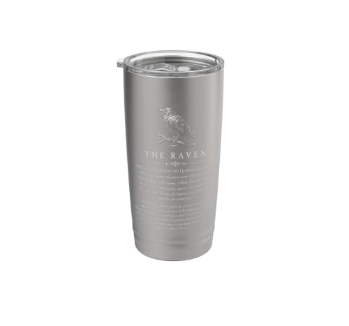 Image of The Raven Edgar Allan Poe Literature Gothic Bird Raven Lover Stainless Steel Insulated Tumbler