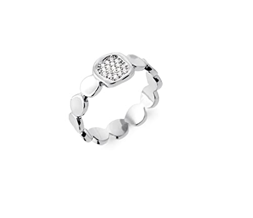 Bague en Argent 925/000 rhodié Tata Gisèle vintage sertie d'oxydes de zirconium brillants