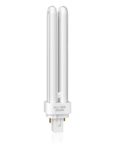 DoRight Lámpara Fluorescente Compacta 2 Pines 18W G24d-2 - Bombilla CFL PLC 840 Blanco Neutro 4000K Tubo de Doble Torsión 2U Lámpara Ahorradora de Energía No Regulable para Oficina, Cocina (1 Unidad)
