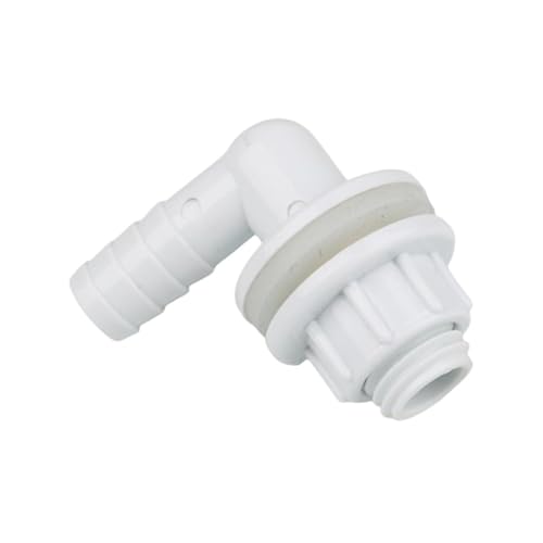 Conector for tanque de agua, rosca plástico 3/8 a codo 90 grados 14 mm, adaptador drenaje for acuario, conectores riego for jardín(Light Gray)