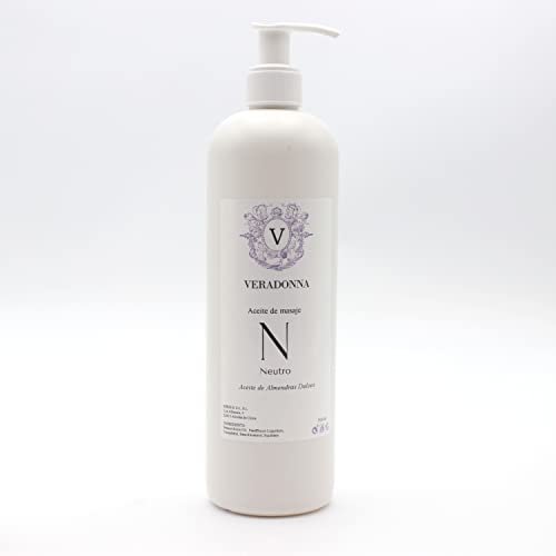 VERADONNA - Aceite corporal de ALMENDRAS DULCES - 500ml - Aceite Neutro | Hidratante | Para Masajes | Ideal para mezclar con aceites esenciales Cover
