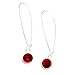 Recycled Vintage 1940's Red Beer Bottle Long Drop Charm Earrings