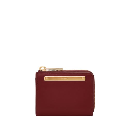 Portefeuille rouge Fossil Liza fini le désordre avec ce cuir compact femme