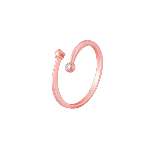 Image of GIVA 925 Silver Rose Gold Starlit Ring, Adjustable | Gifts for Women and Girls | With Certificate of Authenticity and 925 Stamp | 6 Months Warranty*