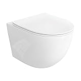 LAVITA Wandtoilet Sinto hangend toiletdeksel met softclosemechanisme en metalen scharnieren, toiletten spoelrandloos hangend spoelsysteem TORNADO 3.0 toiletpot, witte glans