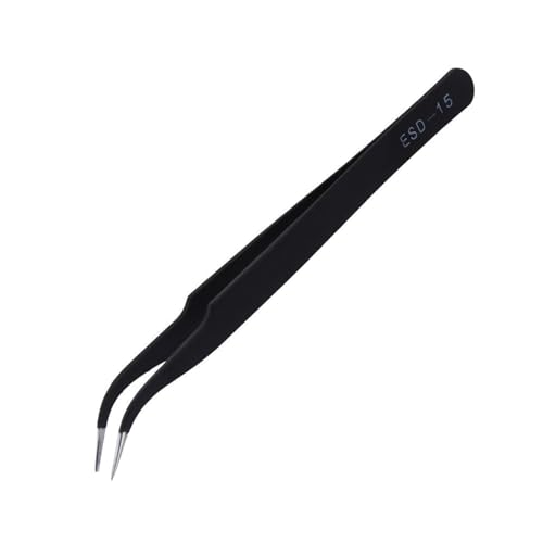 Stainless Steel Precision ESD Tweezers, 12CM Anti Static Tweezers for Computer or Electronic Use