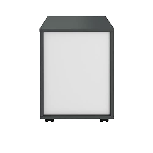 Gaveteiro Organizador com Rodinhas 3 Gavetas Cinza com Branco New Artany
