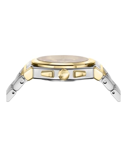 Ferragamo Vega Chrono Collection Luxury Mens Watch Timepieces with a Two Tone Bracelet and Case Featuring a Green Dial2