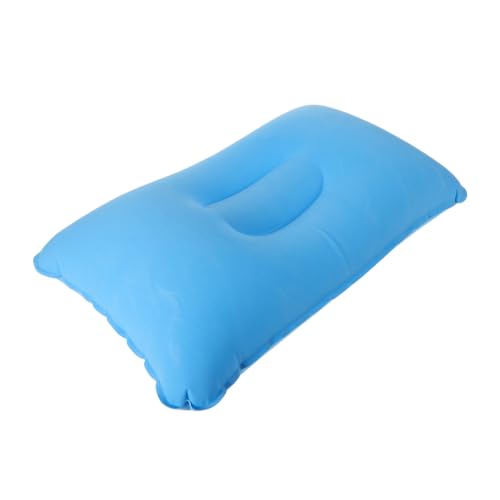 DIYEAH Large Sky Blue Self-inflating Camping Pillow with Velvet Cover, Inflatable Travel Cushion for Outdoor Hiking, Backpacking, Beach, and Camping
