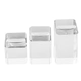 HEALSOPTHY Expositor Elegante Anillos Piezas 3 en Transparente de de Acrílico Diseño Inclinado y Base Cuadrada Exhibición para Tiendas de Joyería