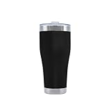 Mammoth Remington Stainless Steel Tumbler, Double Wall Vacuum Insulated Tumbler with Flip-Top Lid, Great for On The Go, 30oz, Black