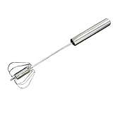Batidor batidor, espumador de leche de acero inoxidable, batidora de mano, agitadores de café, dispensador de crema portátil de cocina, batidor de huevos para masa madre, pizza, pastelería, masa de