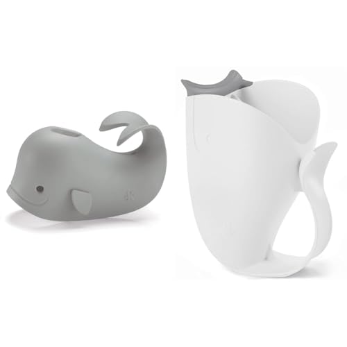 Skip Hop Moby Grey Whale Bath Spout Cover and Waterfall Rinse Cup Bundle