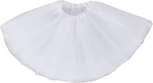 Ancokig Women's Teen Tutu Skirt Adult Classic Elastic 4 Layered Tulle Tutu Skirt for Dress-up Parties Ballet Dancing