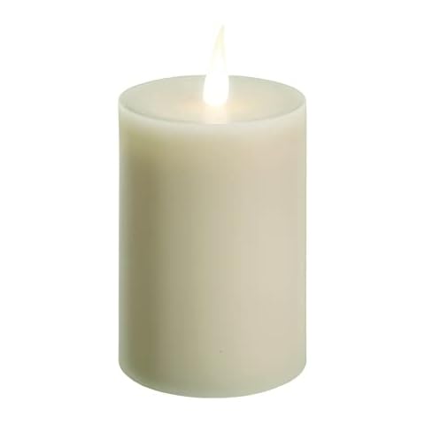 Xodus Innovations Candlescence Flameless Battery Operated LED Real Wax Pillar Candle with Timer (3.5x5) Cover