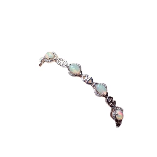Pulsera de ópalo y plata de ley 925 con acabados de alta joyería