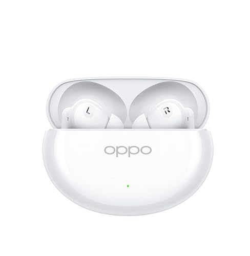 OPPO Enco Air4 Casque sans Fil avec Son Surround, réduction Active du Bruit, autonomie de 12 Heures, Faible Latence pour Jeux et résistance IP55, Blanc