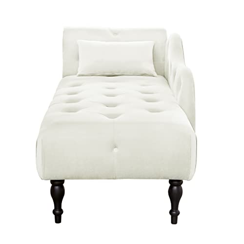 Image of Eafurn 60.6 inch Chaise Lounge Chair Indoor, Oversized Upholstered Sofa Bed for Living Room, Tufted Velvet Sleeper Couch Comfy Recliner Bedroom Reading Seat | Breathable material