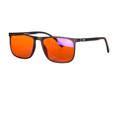 Image of SHINU Good Sleep Blue Light Blocking Glasses Men Red Lenses Anti Green Light Eliminate Eye Strain Glasses Bluelight 078RD