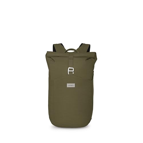 Image of Osprey Arcane Roll Top Commuter Backpack, Green OS | everyday bag, campus pack, laptop carry, laptop sleeve, work school travel, bottle pockets, everyday carry, Green color