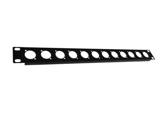 Image of 1U 19 inch Rack Panel Punched for 12X XLRs - Unloaded Pack of 1