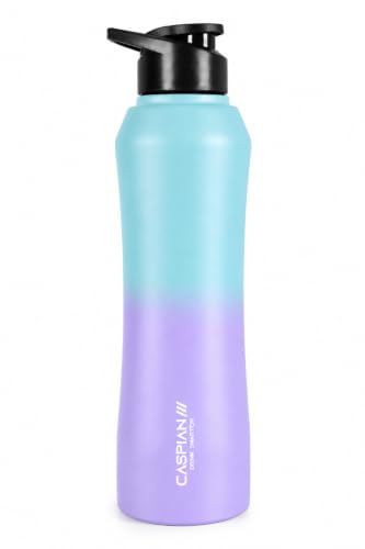 Image of Caspian Trek Customised Stainless Steel Water Bottle 1L, Gradie with Logo Print - Personalised Water Bottle with Your Name Print for Kids Boys Girls School Office Gym- Perfect for Corporate Gifting