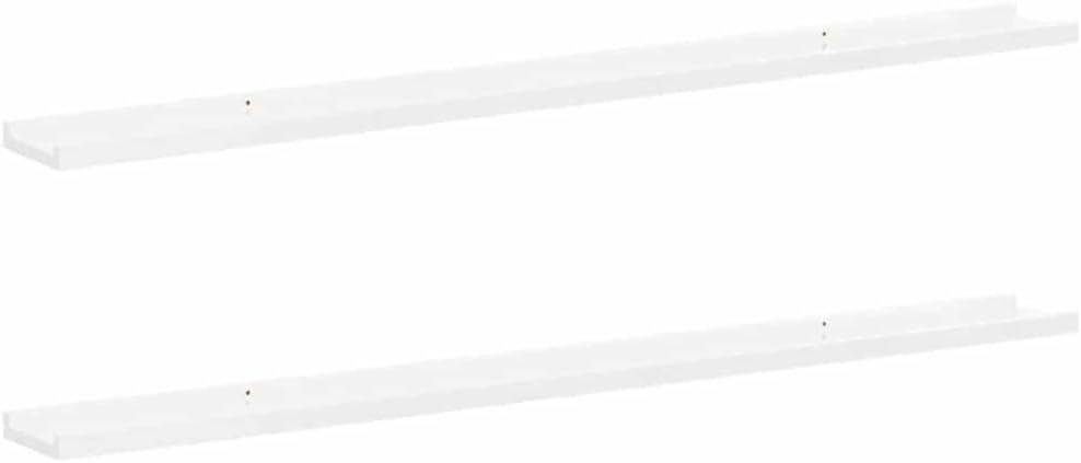 vidaXL Wall Shelf Set of 2 High Gloss White MDF