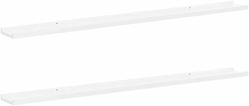 vidaXL Estantes de madera de fibropanel de densidad media de alto brillo para montaje en pared, estilo moderno, almacenamiento de decoración