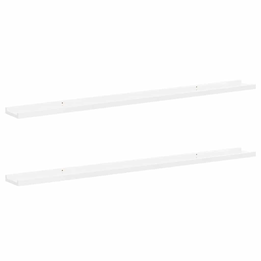 Générique Wandregal, 2 Stück, weiß, glänzend, 115 x 9 x 3 cm, dekoratives Regal aus robustem MDF, zum Aufbewahren von Pflanzen, Büchern und Ornamenten, leicht zu reinigen mit einem feuchten Tuch.