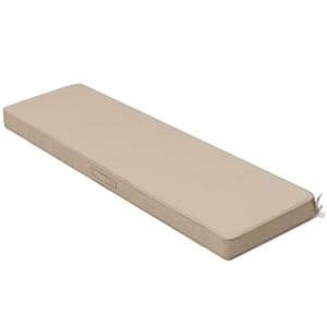 Crestlive Products Outdoor Bench Cushion 59 x 18 Inches, Patio Furniture Pads with Ties Water Resistant Fabric Durable Thicken Memory Foam for Loveseat Couch Porch Swing