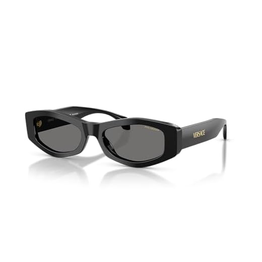 Versace Óculos de sol femininos armação preta, lentes polares cinza escuro, 54 mm