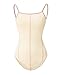 ROYAL SMEELA Women’s Leotard Backless Adjustable Spaghetti Strap Leotards Square Neck Bodysuit for Ballet Dance Event Beige