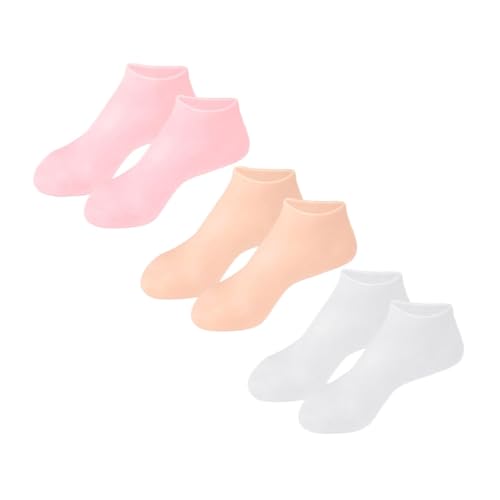 BIUDECO 1 Pair Silicone Moisturizing Foot Soaking Socks Spa Gel Socks for Dry Cracked Feet Care Flexible and Stretchable for Home Use Skin
