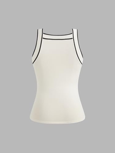 CIDER Tank Tops Sleeveless Going Out Knit Top Boat Neck Fitted Shirt Trendy Casual Vest4