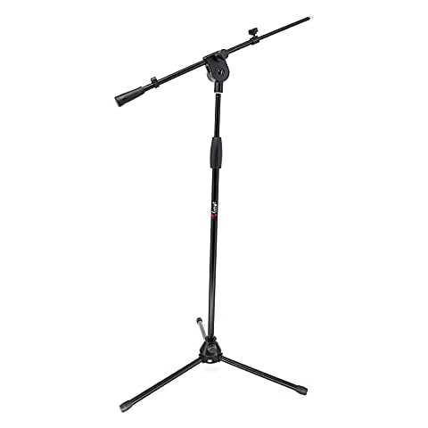 Tlingt Support Metal Tripod Microphone Mic Boom Stand for Stage, Studio, Recording, Home Theater, Black Cover