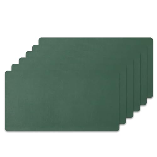 Culinavog Juego de 6 Manteles Individuales De Dos Caras, Salvamanteles Lavable Antideslizante Antimanchas Impermeable, Tapetes de Mesa Elegantes Rectangulares Fácil de Limpiar y Cocina PU